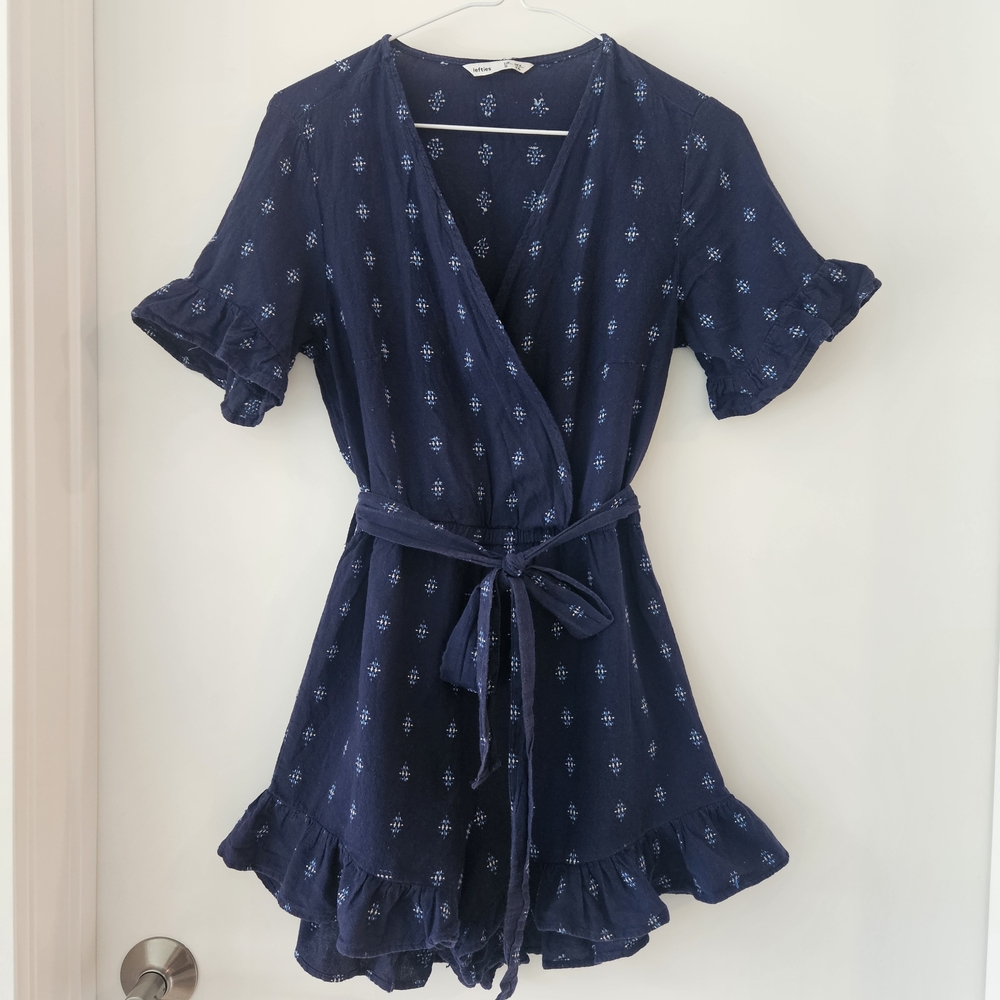 Navy Blue Wrap Jumpsuit